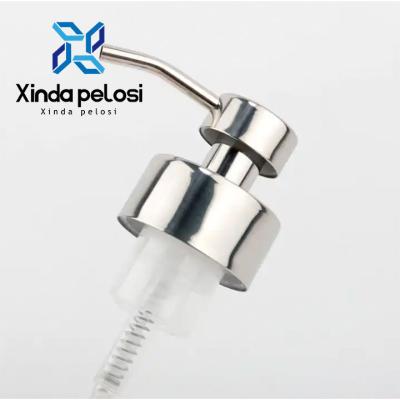 China Metal Foaming Soap Pump Dispenser Colored Wide Tube Silver Stainless Steel Shampoo Soap Dispenser for sale