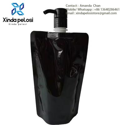 China Refillable Custom Design Print With Foam Pump Head Stand Up Pouch Bag For Liquid Soap Hand,Sanitizer Foam for sale