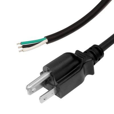 China Usa NEMA 5-15P To Stripped Replacement Open End Power Cord With Us Male Connector 18Awg for sale