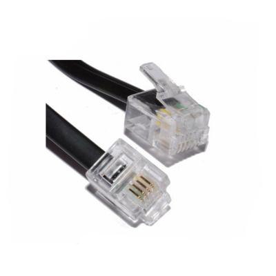 China RJ9 RJ11 RJ12 Black Telephone Line Cable Spiral Telephone Cord 24AWG 350MHz for sale
