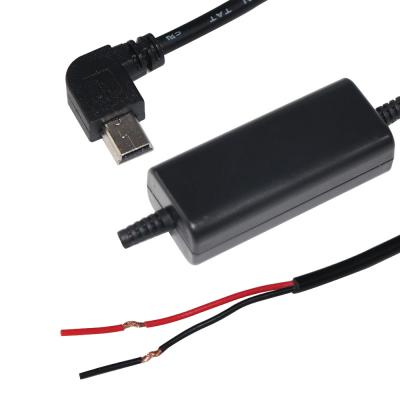 China Mini USB 12V a 5V Cable de cargador de automóviles para Dash Cam Kit Kit de alambre duro personalizado en venta