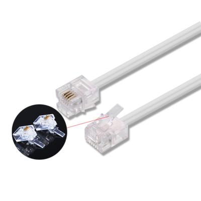 China Standard 4P4C 4P2C 6P2C 6P4C Telephone Extender Cable 24AWG-28AWG for sale