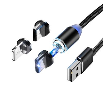 China 3 em 1 Carregador Cable de telefone USB Carregador de telefone magnético Cable para dispositivos móveis à venda
