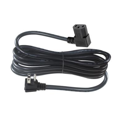 China USA 3 Pin Plug para ângulo direito IEC C13 cabo de alimentação para computador 90 graus C13 conector à venda