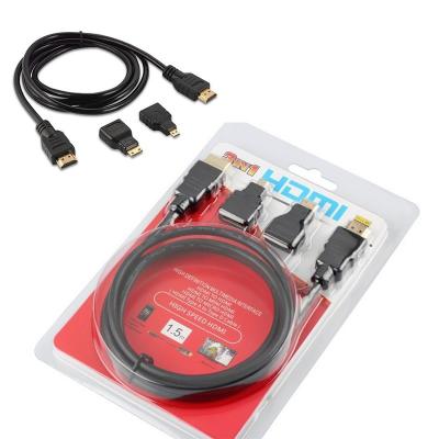 Китай 1.5м HDMI кабель 3 в 1 для видеокамеры и планшетного ПК для телевизора продается
