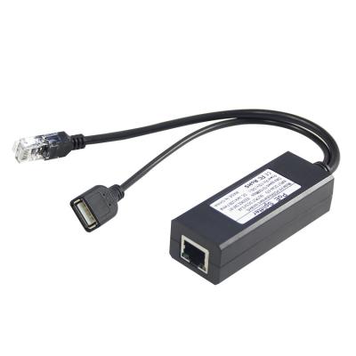 China PoE Splitter 48V to 5V 2.4A USB Type A Female 802.3af Power Over Ethernet à venda