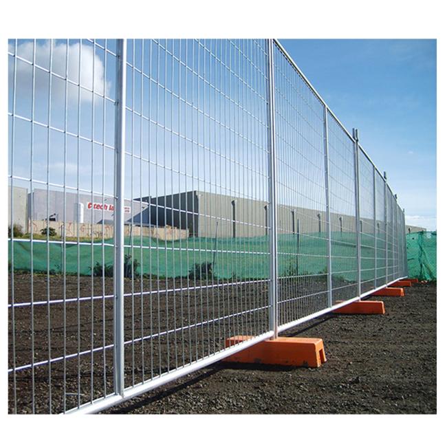 Temporary fencing in use at a construction site