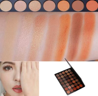 China Neutral Eye Makeup Eyeshadow High Pigment Autumn Orange Toned Eyeshadow Palette for sale