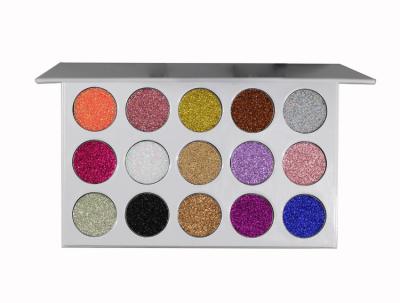 China Accept Private Label 15 Color High Pigment Waterproof Fashion Glitter Eyeshaow Palette for sale