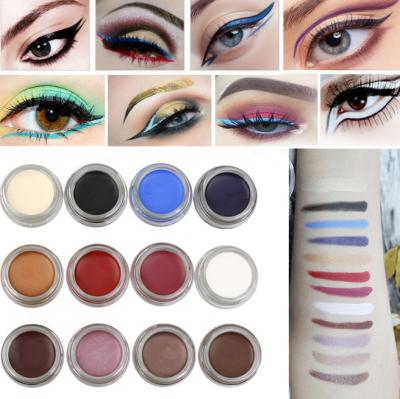 China 12 Color Organic Makeup Glitter Smudge Proof Eyeliner Gel You Own Brand Long Lasting for sale
