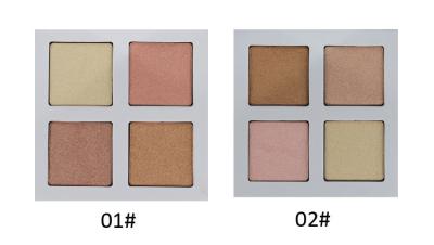 China 4 Colors Makeup Highlighter Palette , Face Illuminator Highlighter Loose Powder for sale