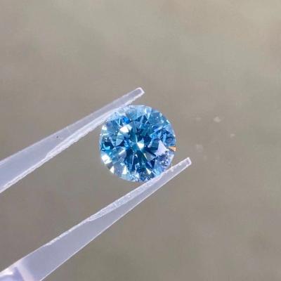 China o laboratório criou o diamante crescido colorido da fonte da produção da joia dos diamantes dos diamantes laboratório redondo principal azul à venda