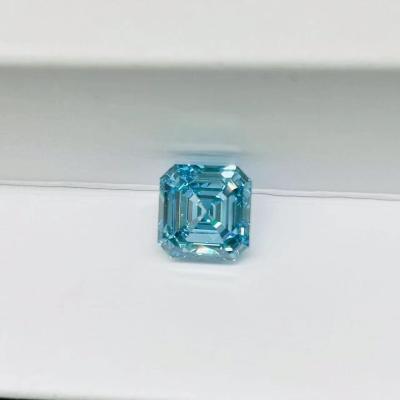 China Asscher Cut Blue Synthetic Diamond Lab Engineered Diamonds 1-2 Carat for sale