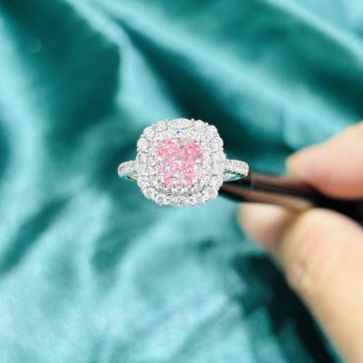 China Jewelry Design Lab Diamond Jewelry classic solitaire Pink Cushion Fancy Diamond Ring for sale