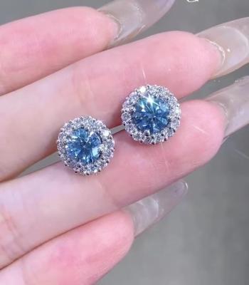 China Studs Earrings Round Lab Diamond Jewelry Brilliant Cut for sale