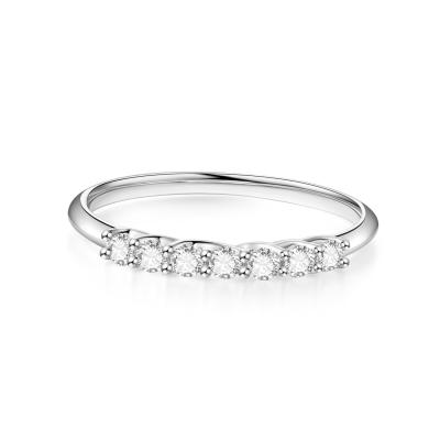 China 18k Oro clásico de laboratorio de la fila de anillo Blanco de laboratorio de crecimiento del anillo de diamante de estilo simple anillo de diamante sintético redondo en venta