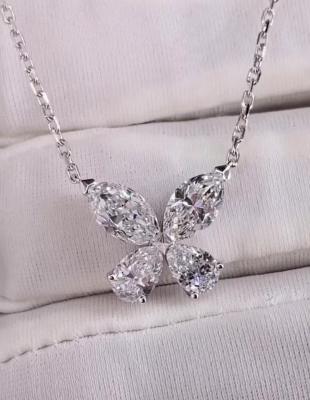 China Laboratorio de mariposas creado colgante de diamantes collar de laboratorio de joyas de diamantes colgante en venta