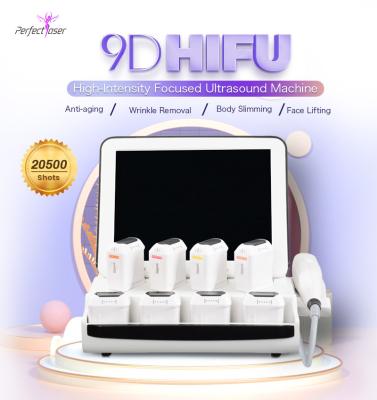 China Anti Aging 9D HIFU Beauty Machine Skin Tightening Face Lifting 8 Cartridges for sale