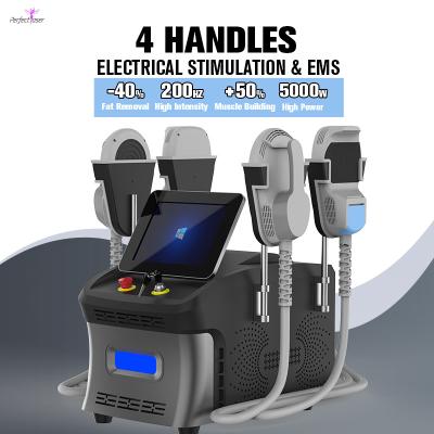 China 4 Handles EMS Body Sculpting Machine Body Slimming Massager 12 Tesla for sale