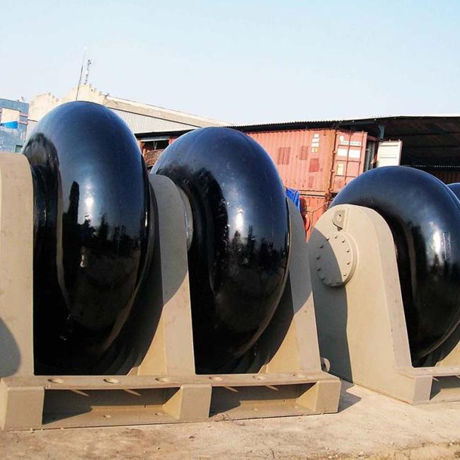 Roller fender installation at offshore LNG terminal