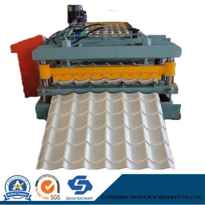 China                  1100 Arc Bias Glazed Tile Metal Roofing Sheets Cold Roll Forming Machine for Kenya Market              for sale