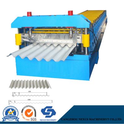 China Corrugated Iron Roofing Sheet Roll Forming Making Machine for Canada Customer for sale
