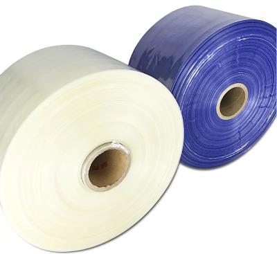 China 19 Micron Clear PVC Shrink Wrap Film Roll Centerfold Low Tempreture Shrink for sale