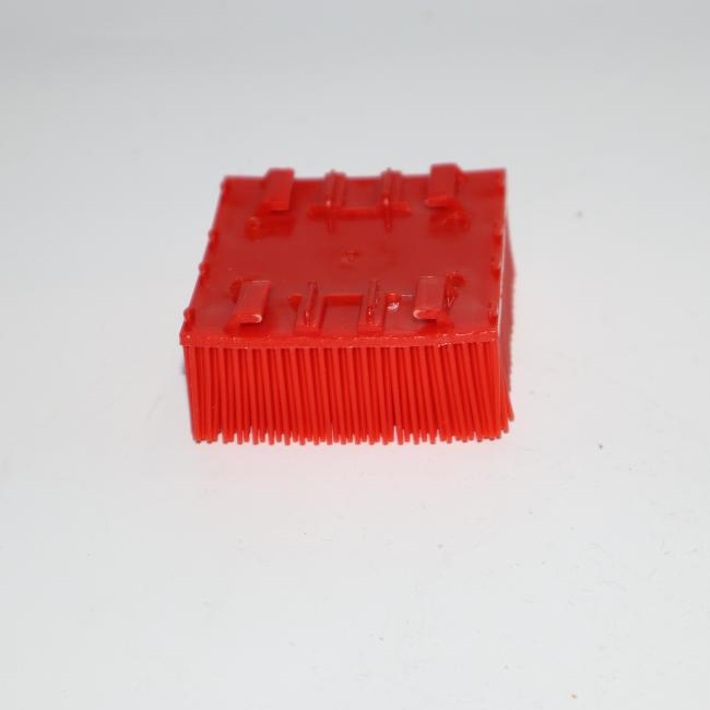 Red nylon bristle brush for VT2500 auto cutter machine - close-up detail