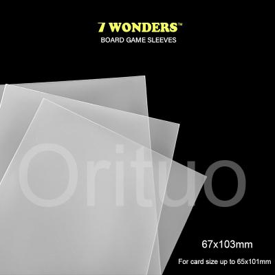 China Matte 67x103mm 7 Wonders Clear Card Sleeves Easy Shuffling Non Glare for sale