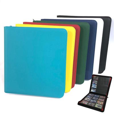 China High End Pu Leather Zipper Trading Card Binder 12 Pocket 20 Pages 480 Cards for sale