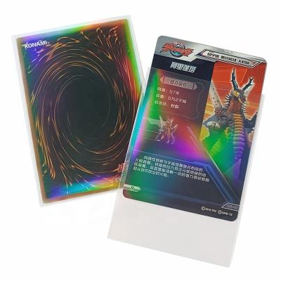 China Wholesale Custom Board Game Sleeves Laser Rainbow YuGiOh Size 62x89mm Transparent Card Sleeves for sale