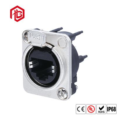 China PVC / Rubber 36V RJ45 Waterproof Connector 1.5A Ethernet Bulkhead Connector for sale