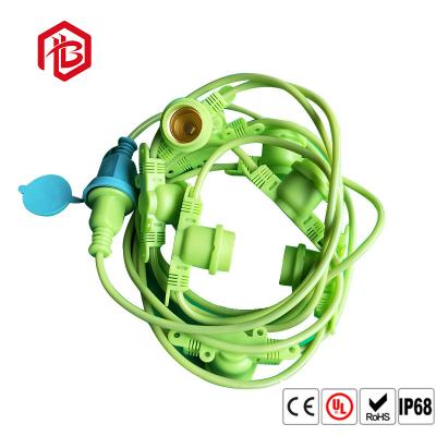 China Green Nylon PVC E26 E27 Lamp Stand Fittings With Customized Cable Plug for sale