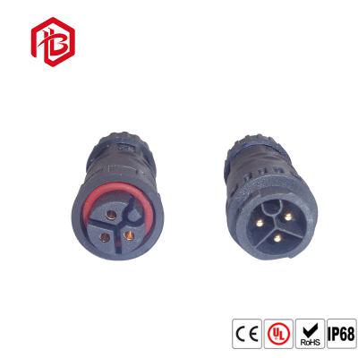 China IP68 3Pins Waterproof Circular Connector Female Male PVC Rubber Nylon For LED Lighting for sale