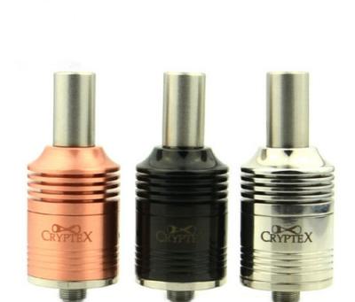 China cryptex rda atomizer with ss/copper/black air holes rebuildable support one/dual coils for sale