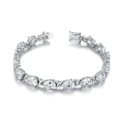 China Oval Pandora Charm Bracelet Prong Setting 925 Silver CZ Bracelet For Women for sale