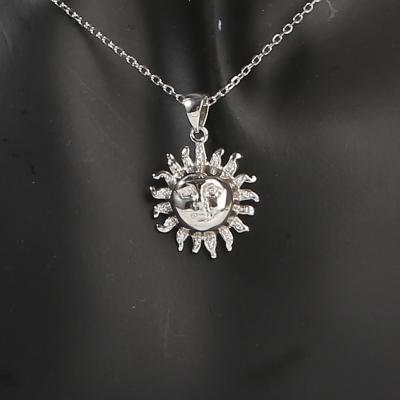 China Dainty Pendant 925 Silver Sun Shaped Pendant For DIY Love Necklace Charms Valentine Gift Heart for sale