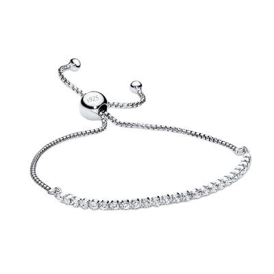 China Adjustable Jewellery S925 Sliding Chain Bracelets Tennis Bracelet For Women à venda