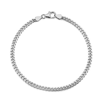 China Cuban Link 925 Sterling Silver Jewelry Cubic Zirconia Chain Minimalist Bracelet for sale