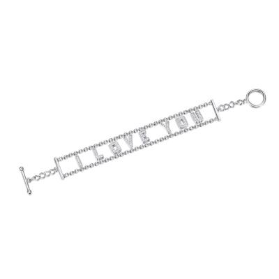 Chine lettre Diamond Couple de bracelets de 7.05g Hip Hop Bling à vendre