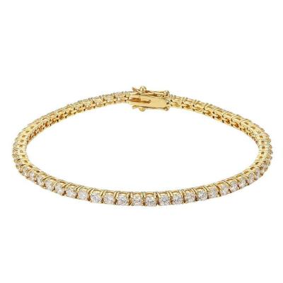 China 5A Crystal S925 Silver Tennis Bracelets Clear 3mm Bangle Friendship Day Band for sale