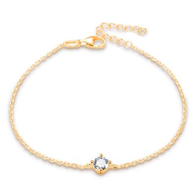 Китай Gold Plated 925 Sterling Cubic Zirconia Bracelet Jewelry Women Silver Bracelets продается