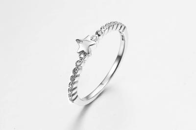 China Star Band Rings 925 Silver CZ Rings Stackable Finger Promise Rings for sale