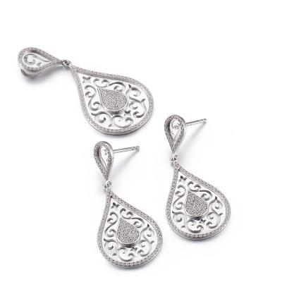 中国 ロジウムSilver Necklace And Earring Set For Wedding 5.5g 販売のため