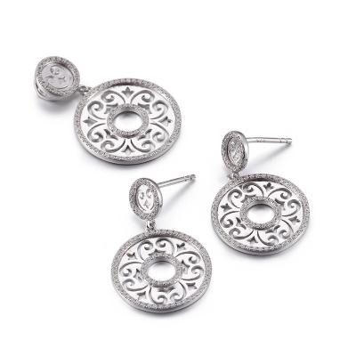 China Rhodium Silver Necklace And Earring Set For Wedding 5.5g for sale