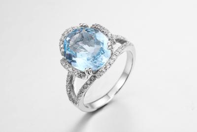 Китай Обручальное кольцо колец 5.3g Birthstone -го драгоценной камня сапфира 925 серебряное октября продается