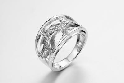 China Anel redondo 4.93g Sterling Silver Rings For Women da eternidade do zirconita do furo à venda