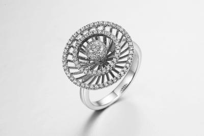 China grupo do AAA Sterling Silver Cz Wedding Ring das alianças de casamento da prata 4.31g e do zirconita à venda