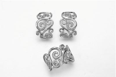 中国 ケイト・スペードSilver 925 Jewelry Set 6.21g 925 Sterling Silver Stud Earrings 販売のため