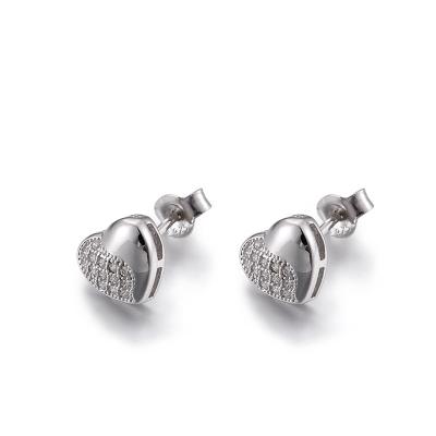 Chine 2,6 grammes 925 de la CZ d'OEM argenté Tiffany Heart Earrings Silver de boucles d'oreille à vendre